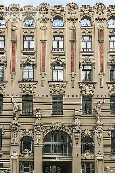 Facade of Building in Art Nouveau style  Riga  Latvia (Alberta street 2a)