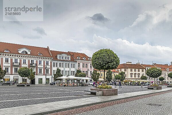 Town hall square in Vilnius Old Town  Lithuania  Europe