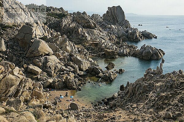 Bizarre and huge granite rocks by the sea  Spiaggia Cala Francese  Capo Testa  near Santa Teresa di Gallura  Sardinia  Italy  Europe