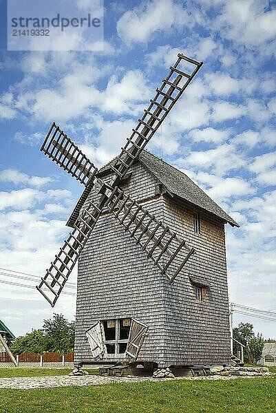 Mill in tourist complex Nanosy near Naroch lake  Belarus  Europe