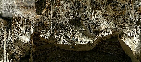 Campanet  Spain  27 January  2024: stairs leading into the Campanet Caves in Campanet in northern Mallorca  Europe