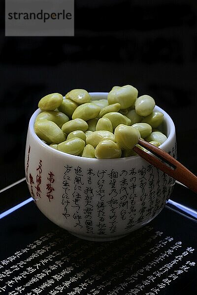 Edamame  unripe soya beans in shell  Glycine max