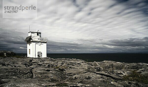 A view of the Black Head Lighthouse on the Burren Coast of County Clare