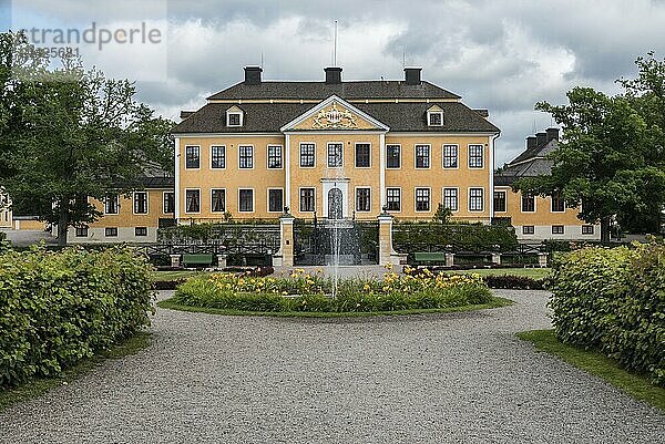 Lovstabruck  Osterlovsta  Sweden  7 31 2019 Decorated park and surroundings of the mansion  Europe