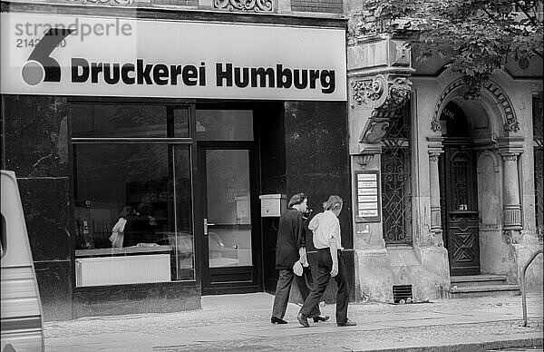 Germany  Berlin  27 July 1991  Stargarder Straße  Humburg printing works  Europe