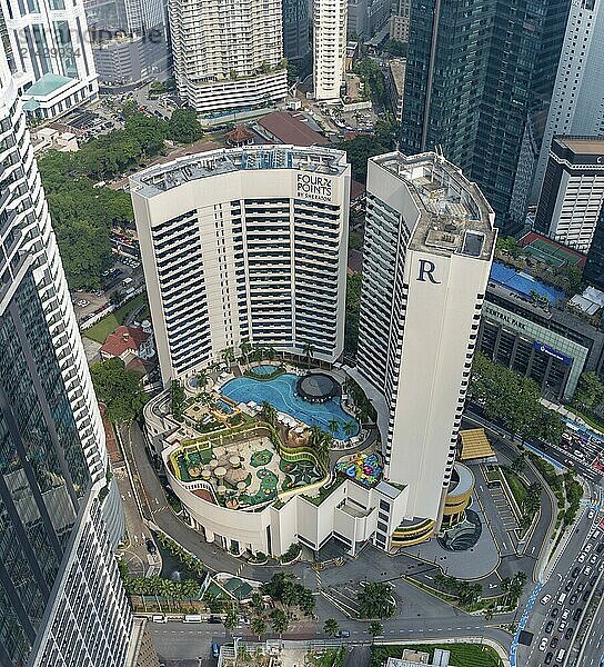 A picture of the Four Points by Sheraton Kuala Lumpur  City Centre Hotel and the Renaissance Kuala Lumpur Hotel and Convention Centre as seen from above