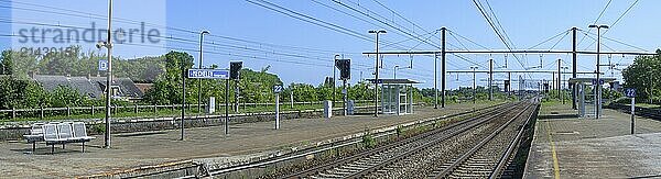 Malines  Belgium  May 2023: View on Mechelen Nekkerspoel railroad station  Europe