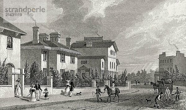 Park Village East  Regent's Park  London  UK  illustration by Th. H. Shepherd  1826