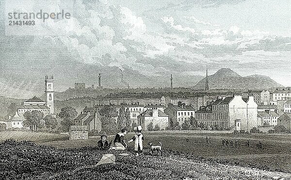 Part of the New Town  from the North West  Edinburgh  Scotland  19th century  from Modern Athens by Th. H. Shepherd