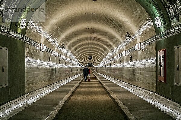 The old St. Pauli Elbe Tunnel in Hamburg  Germany  Europe