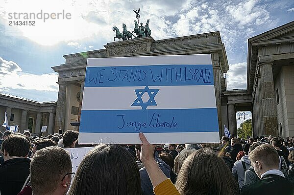 08.10.2023  Berlin  Germany  Europe  A demonstrator holds a protest sign that reads:  Europe