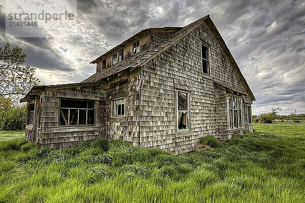 Exterior Abandoned House Prairie Saskatchewan Canada