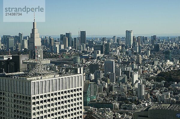 01.01.2018  Tokyo  Japan  Asia  A view from the Tokyo Metropolitan Government Building over the endless sea of buildings in the Japanese capital Tokyo  Asia