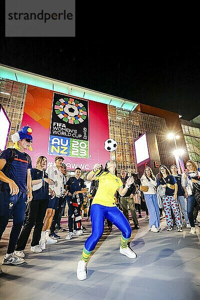 BRISBANE  AUSTRALIA  JULY 29: Fans enter the stadium before Brazil plays France at the FIFA Women's World Cup Australia New Zealand 2023 at Brisbane Stadium on July 29  2023