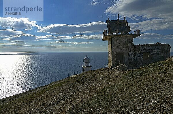 Two lighthouse by the sea  old and new. Crimea