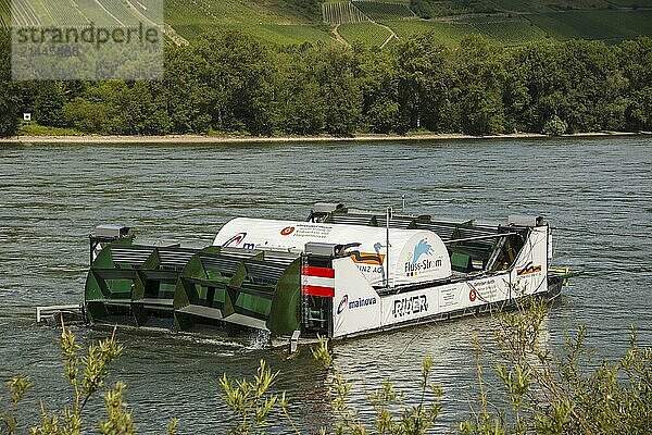 River mill power plant  innovative small power plant for electricity generation  Niederheimbach am Rhein  Rhineland-Palatinate  Germany  Europe