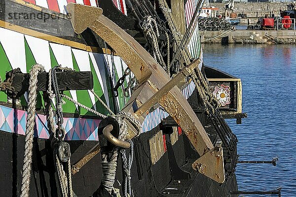 BRIXHAM  DEVON  UK  JANUARY 18 : View the Golden Hind anchor in Brixham  Devon on January 18  2024