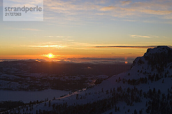 Sunset at Kirkwood Ski Resort  Kirkwood  California.