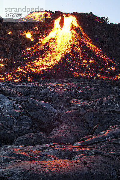 Pahehoe lava flows from Kilauea Volcano  Hawai`i Volcanoes National Park