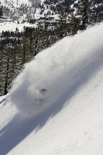 Snowboarding in the Kirkwood Backcountry. Kirkwood Ski Resort  Kirkwood  California.