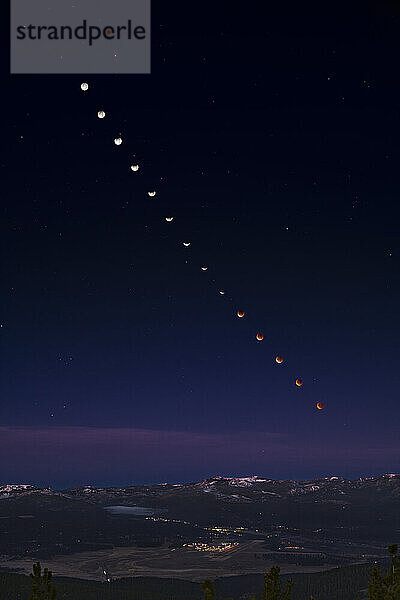 Sequence of Full Lunar Eclipse of December 10  2011 as seen from Martis Peak  Truckee