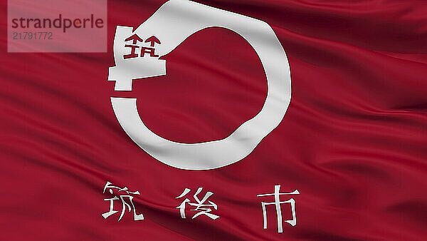 Chikugo City Flag  Country Japan  Fukuoka Prefecture  Closeup View  3D Rendering