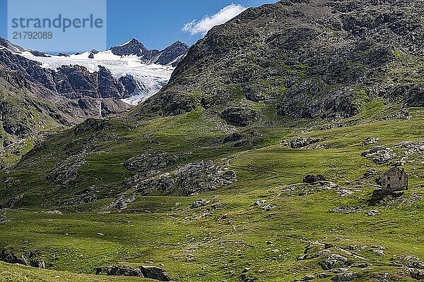 Landscape of Gavia Pass in the Italian Alps