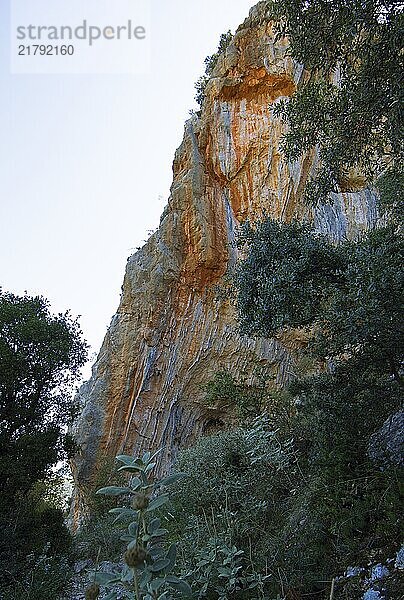 Climbers on a mountain in Arcadia  Peloponnese  Greece  Europe