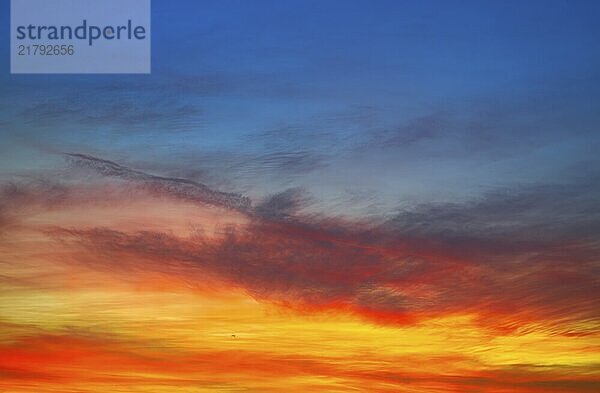 Sunset orange red and blue sky background