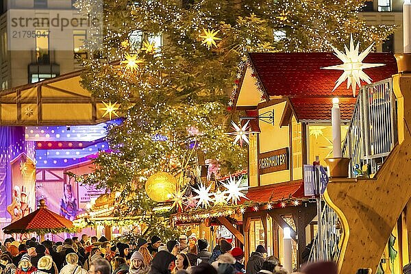 The Dresden Striezelmarkt is a Christmas market in Dresden. It has been held in Advent since 1434  usually on the Altmarkt square  and attracts an average of around two million visitors every year. It is the oldest certified Christmas market in Germany. Dresden  Saxony  Germany  Europe