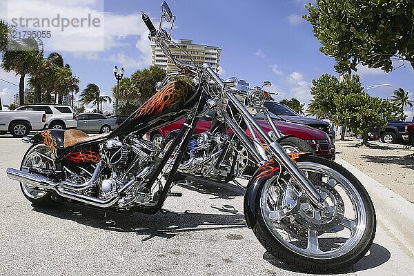 Florida bikes on the beach parking in a sunny summer