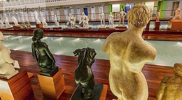 ROUBAIX  FRANCE  JUNE 14  2024 : interiors Art Deco decors and sculptures of the olympic swimming pool La Piscine  built year 1927 by the Lille architect  Albert Baert