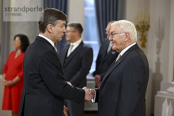 Abdelkader Taleb Morocco is received by Frank-Walter Steinmeier (President of the Federal Republic of Germany) in front of the Federal President's New Year's Reception at Bellevue Palace  Berlin 14 January 2025