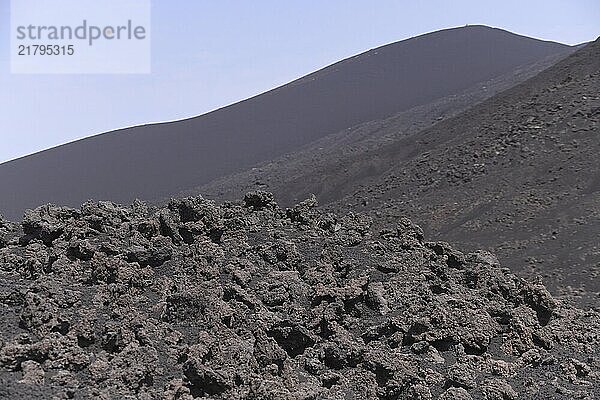 Lava rock accumulations on the slopes of Mount Etna  Etna National Park  Sicily  Italy  Europe