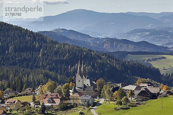 View of the sunniest village in Carinthia Diex  Carinthia  Austria  Europe