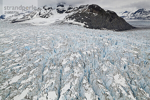 View over the main branch of Columbia Glacier  Alaska.